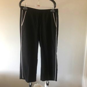 Black with white piping crop pant